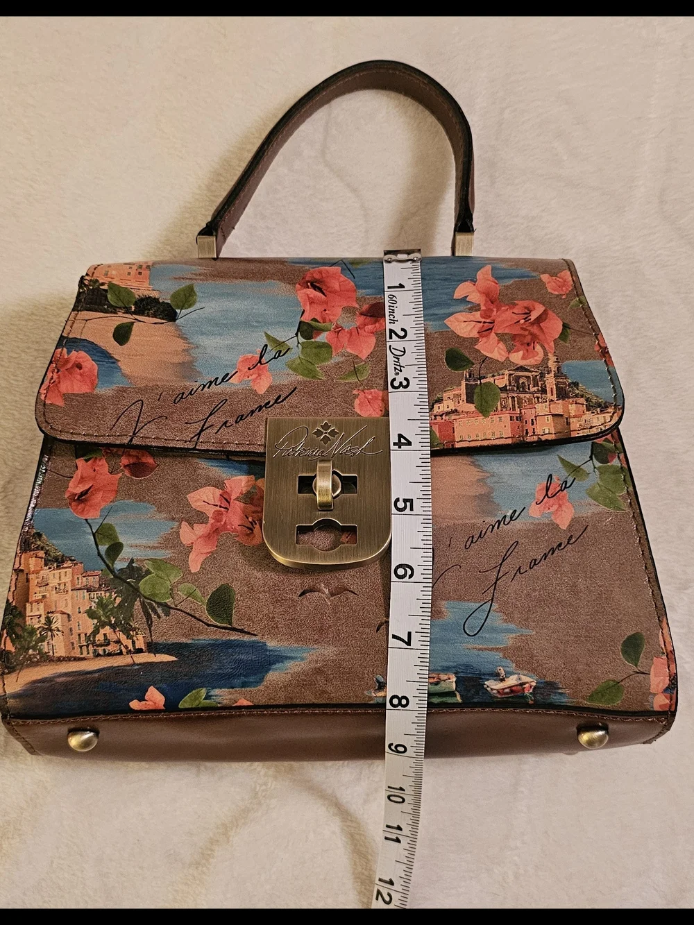 Patricia Nash French Riveria Collection Chauncy Leather Satchel NWT